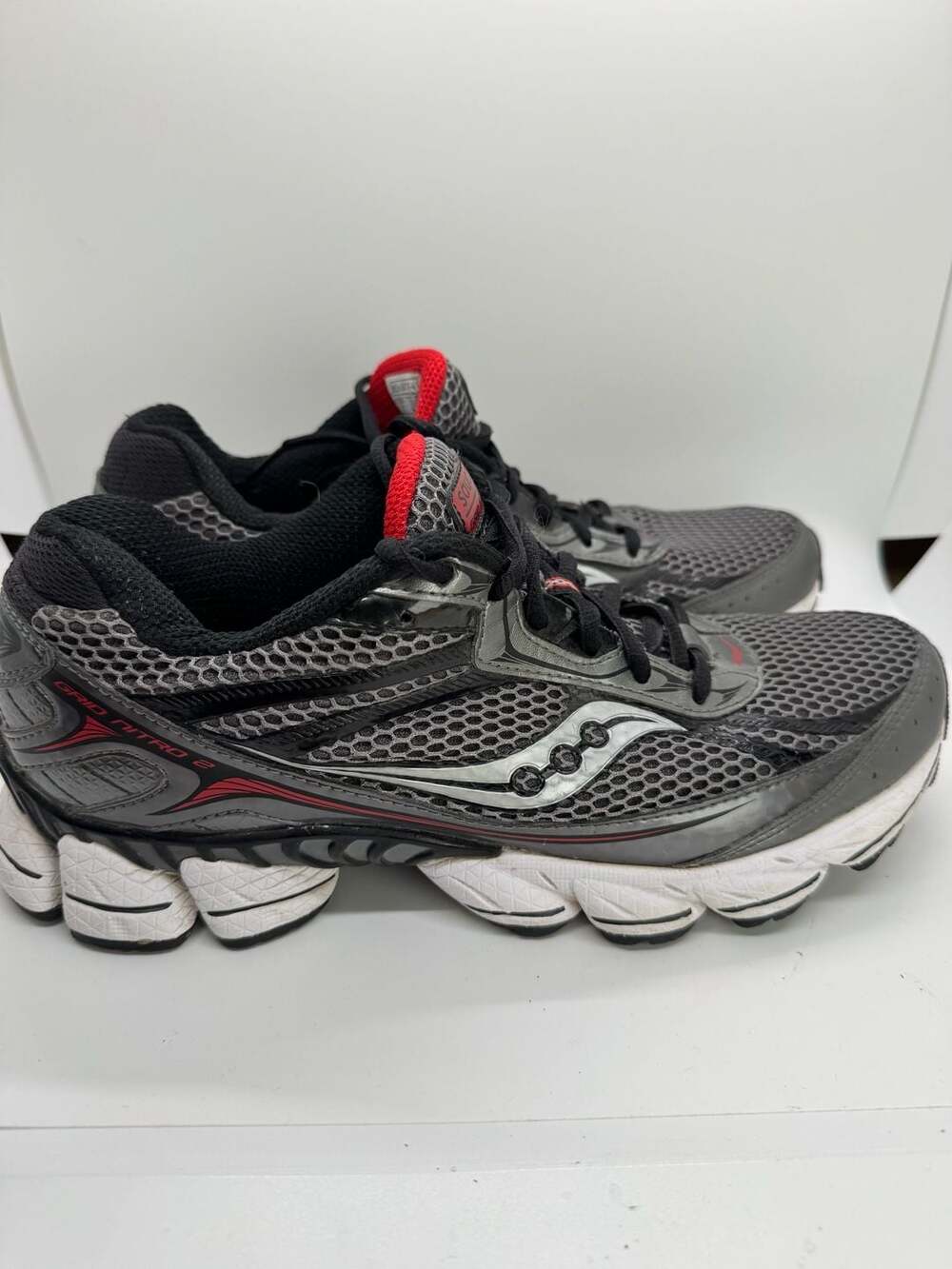 Saucony Grid Nitro 2 Running Shoes Gray Black Red Mens
